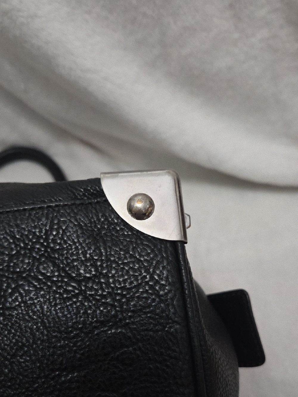 MCM Black and White Checkered Logo Satchel - Picture 10 of 14